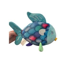 YOTTOY Rainbow Fish Plush Stuffed Animal Toy Sparkle Scale Accent 12 in